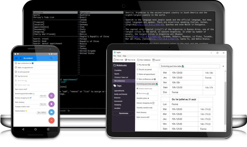 Joplin open source app all clients