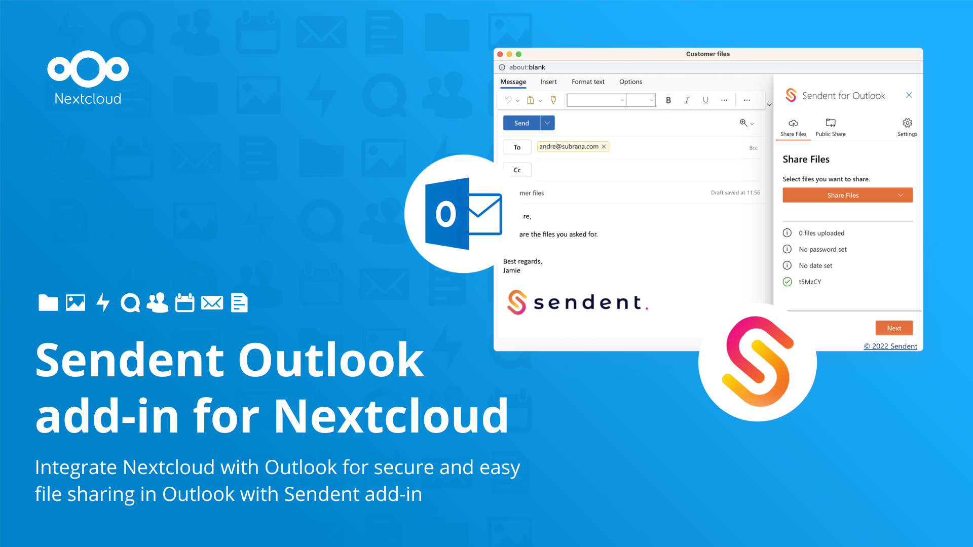 Add-on Sendent Outlook pour Nextcloud