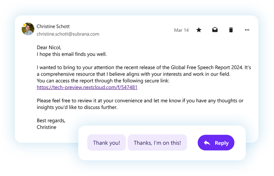 Nextcloud Mail Hub 8 improvements