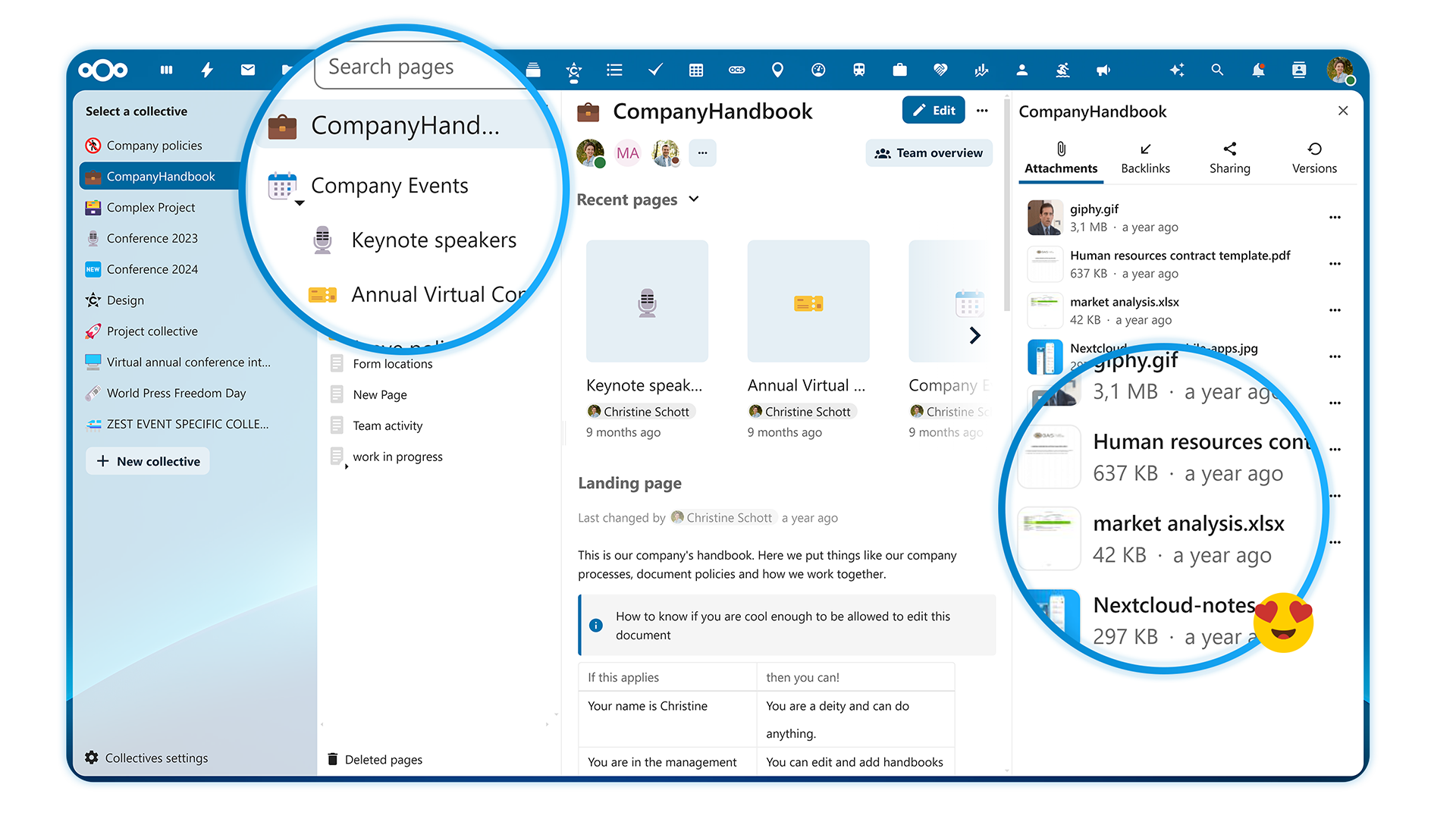Nextcloud Collectives in Hub 9