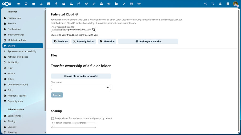 Sharing in Nextcloud Hub 10 Sharing in Nextcloud Hub 10