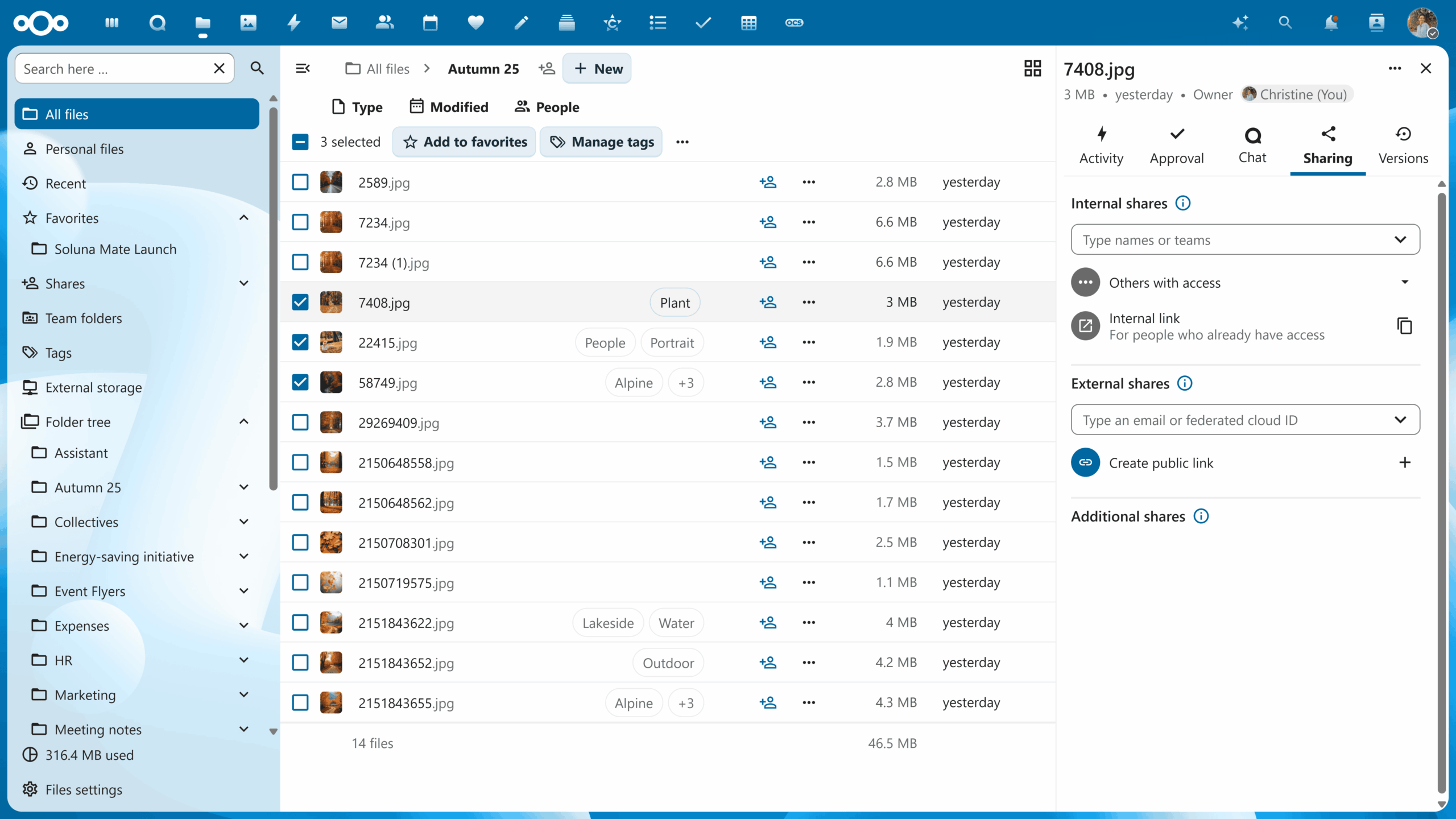 Nextcloud Hub 25 Autumn Files